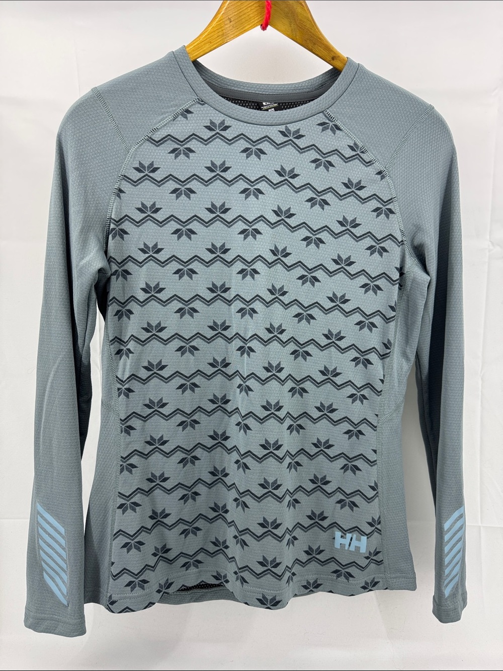 Helly Hansen Lifa Active Graphic Crew Long Sleeve Shirt Base Layer, Sage, sz M